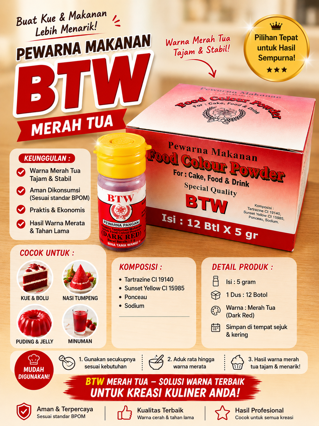 BTW merah tua